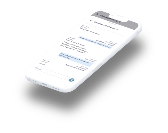 Messagerie itsi sur iPhone, échange avec l'équipe de production